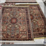 R39. 2 Grand Manor “Tree of Life” rugs. Made in France. 3'11” x 5'7”